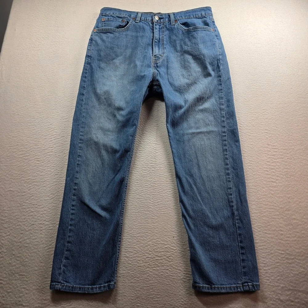 Levi's 505 Regular Fit Jeans Mens 36x29 34x29 Actual Med Wash Straight Leg Denim